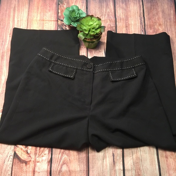 LARRY LEVINE Stretch Black Pants Capris Size 6 - Picture 2 of 6
